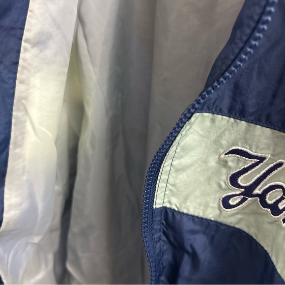 New York Yankees Blue White Starter Jacket Windbreaker Large YOUTH Boys Vintage - Picture 8 of 11